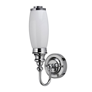 Burlington LED Bathroom Ornate Wall Light & Opal Glass Tube Shade